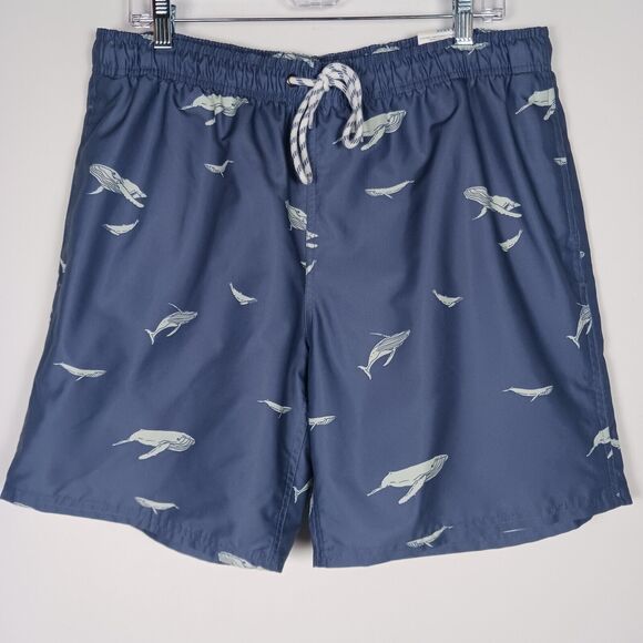 St. John's Bay Other - St. johns Bay Men's Swim Trunks Blue White Size L whale print NWT